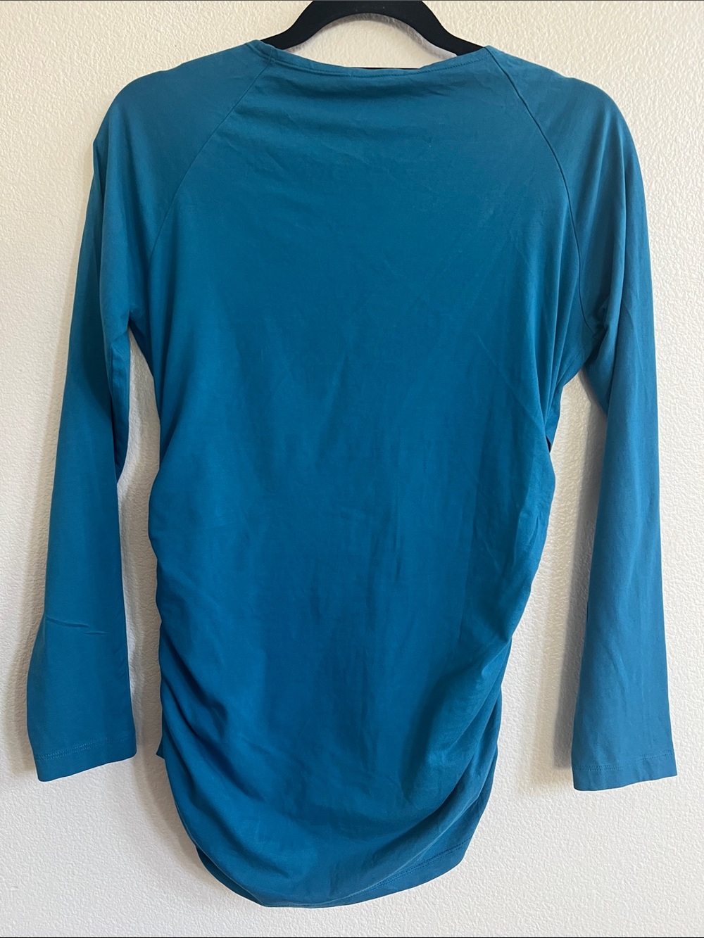 SUNDANCE Vanessa Faux Wrap Long Sleeve Tee Top Vibrant Teal/Blue Women's M - Picture 4 of 10